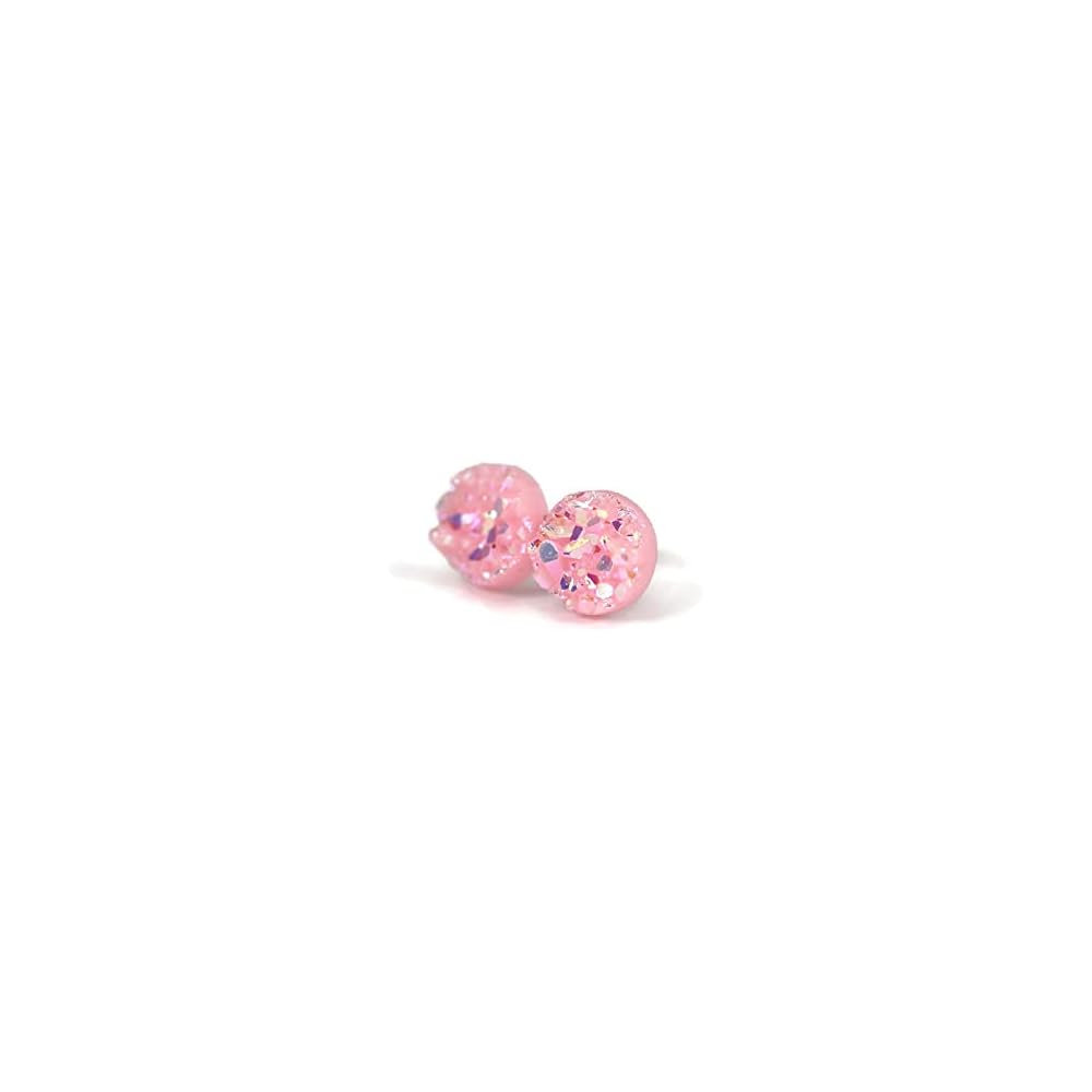 Faux Druzy Earrings on Hypoallergenic Plastic Posts 8mm