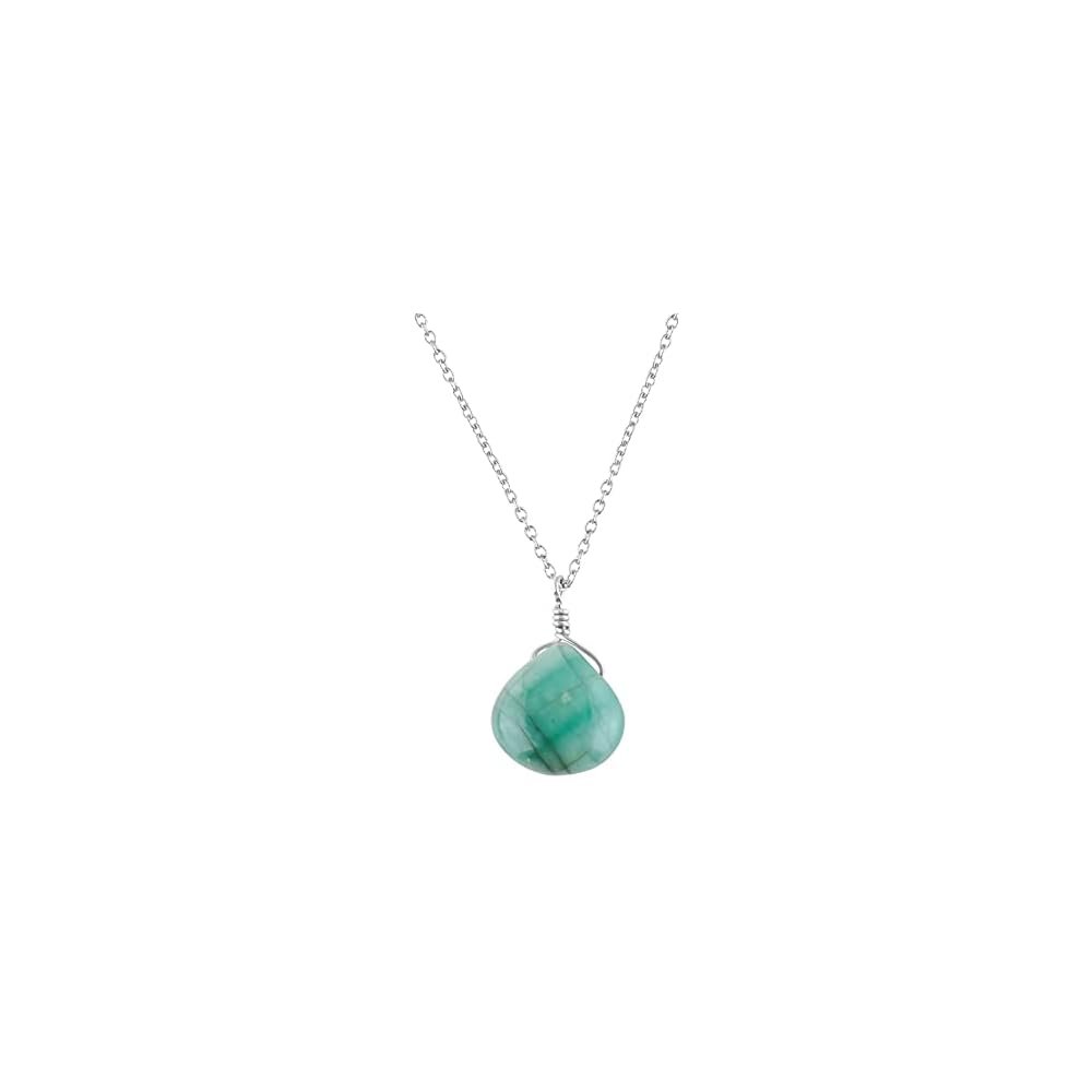 OdrillionGems 925 Sterling Silver Natural Gemstone Dainty Pendant Necklace