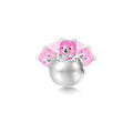 GNOCE Tumbler Bear Pendant Charm Bracelet For Her,S925 Sterling Silver Personalised Pendant Necklace/Bracelet Jewelry Gift for Women
