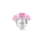 GNOCE Tumbler Bear Pendant Charm Bracelet For Her,S925 Sterling Silver Personalised Pendant Necklace/Bracelet Jewelry Gift for Women
