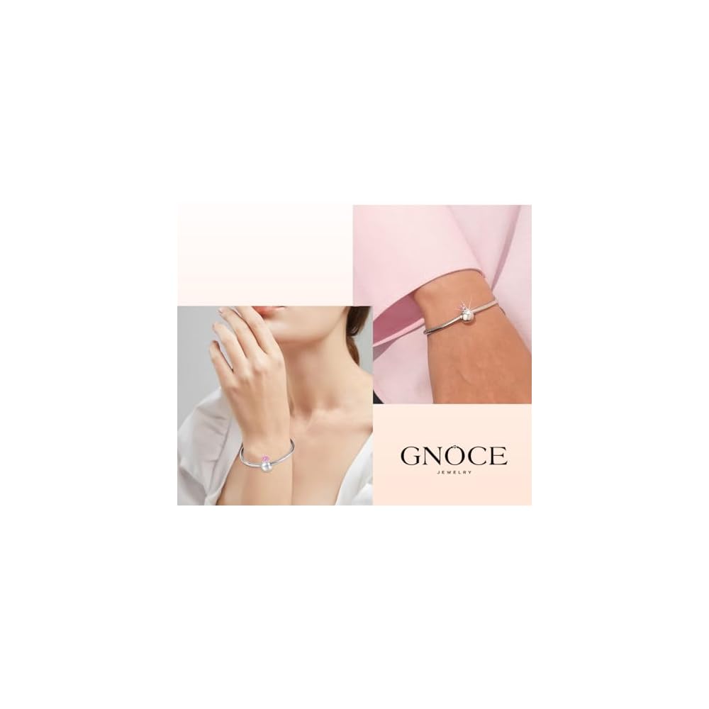 GNOCE Tumbler Bear Pendant Charm Bracelet For Her,S925 Sterling Silver Personalised Pendant Necklace/Bracelet Jewelry Gift for Women