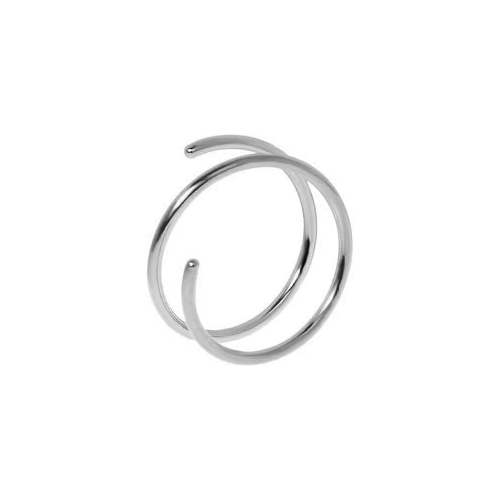 Double Nose Ring Hoop for Single Piercing Spiral Twist Nose Hoop for Women