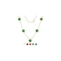 Four Leaf Clover Necklace for Women -18K Gold Plated Stainless Steel Lucky Necklaces, Non-Tarnish Hypoallergenic Black/White/Wine Red/Emerald Green/Navy Blue Clover Pendant Lucky Gifts for Women