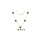 Four Leaf Clover Necklace for Women -18K Gold Plated Stainless Steel Lucky Necklaces, Non-Tarnish Hypoallergenic Black/White/Wine Red/Emerald Green/Navy Blue Clover Pendant Lucky Gifts for Women