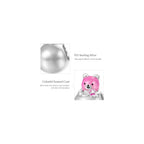 GNOCE Tumbler Bear Pendant Charm Bracelet For Her,S925 Sterling Silver Personalised Pendant Necklace/Bracelet Jewelry Gift for Women