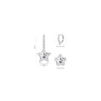 Silver Star Huggie Hoop Earrings for Women – CZ Celestial Earrings with Star Drop, Y2K Star Jewelry for Birthday Daily Wear