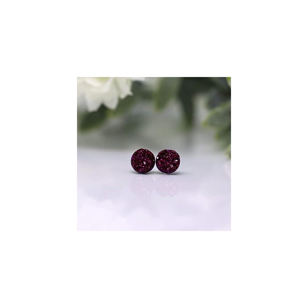 Faux Druzy Earrings on Hypoallergenic Plastic Posts 8mm
