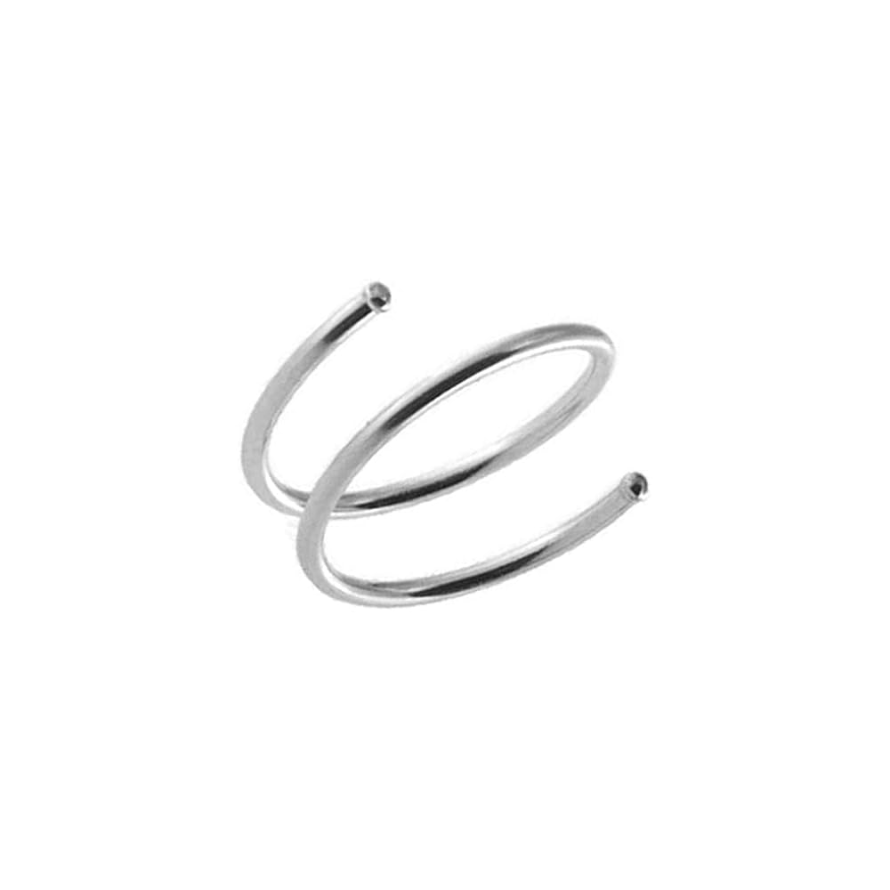 Double Nose Ring Hoop for Single Piercing Spiral Twist Nose Hoop for Women