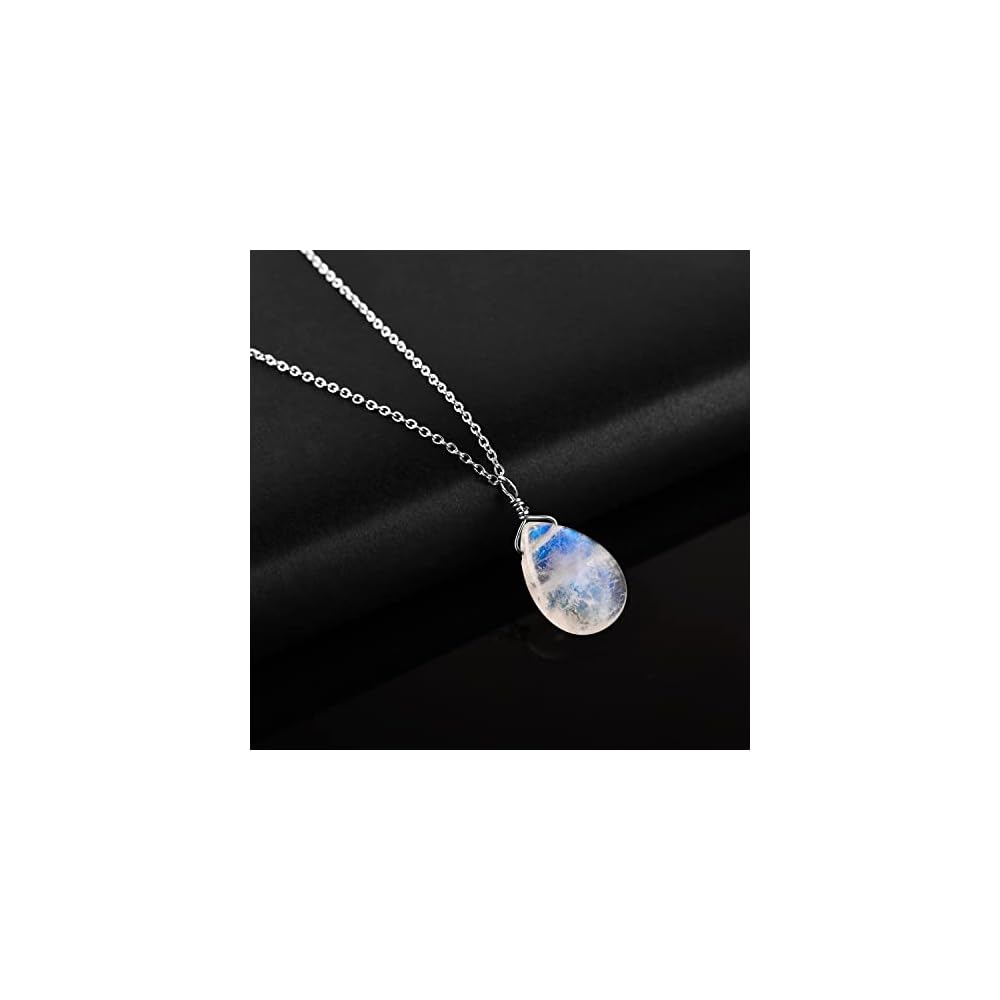 OdrillionGems 925 Sterling Silver Natural Gemstone Dainty Pendant Necklace