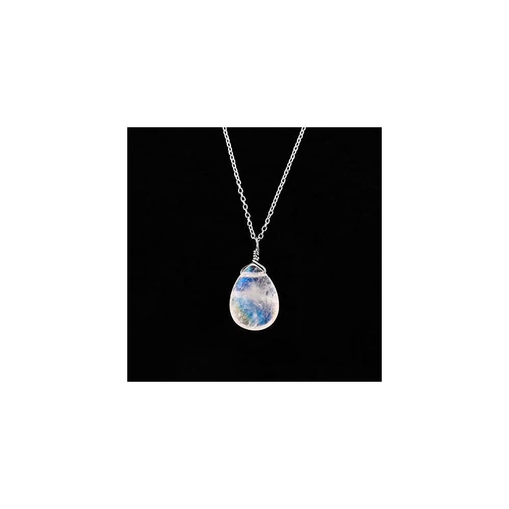 OdrillionGems 925 Sterling Silver Natural Gemstone Dainty Pendant Necklace