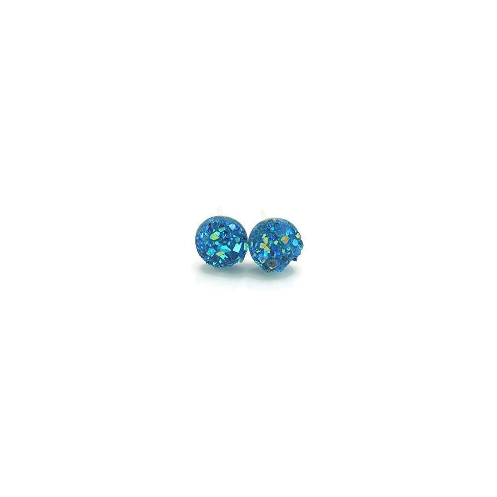 Faux Druzy Earrings on Hypoallergenic Plastic Posts 8mm