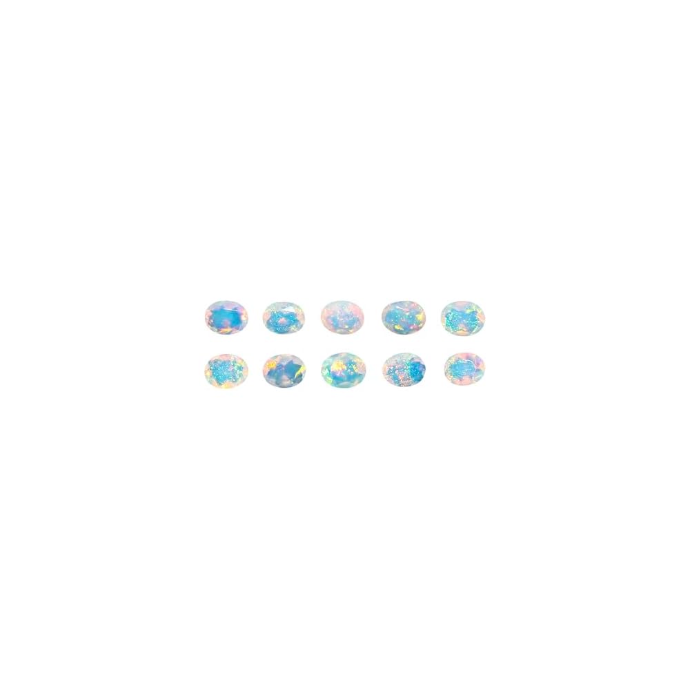 Yashee 10 Pcs Pack,3 MM Natural Ethiopian Opal Round Shape-Brilliant Cut, Fire Play Opal Gemstone Wholesale Lot-Healing Crystals-DIY Jewelry Making Bulk Gemstone Deal