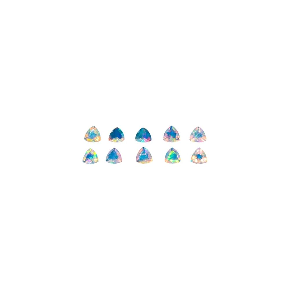 Yashee 10 Pcs Pack,3 MM Natural Ethiopian Opal Round Shape-Brilliant Cut, Fire Play Opal Gemstone Wholesale Lot-Healing Crystals-DIY Jewelry Making Bulk Gemstone Deal