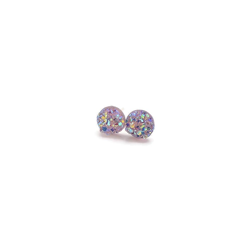 Faux Druzy Earrings on Hypoallergenic Plastic Posts 8mm