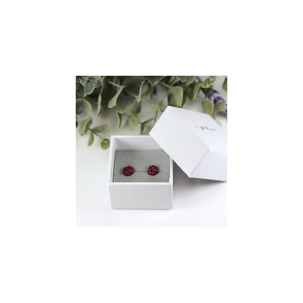 Faux Druzy Earrings on Hypoallergenic Plastic Posts 8mm