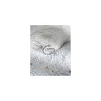 Double Pearl Cubic Zirconia Twist Cable Open Ring Silver Wrap Adjustable Ring for Women