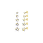 Hypoallergenic Earrings for Girls Kids Toddler Women, Surgical Stainless Steel Screw Back Stud Earrings for Sensitive Ears Cute Flower Butterfly Gold Silver Earring Flat Back Earring