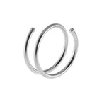 Double Nose Ring Hoop for Single Piercing Spiral Twist Nose Hoop for Women