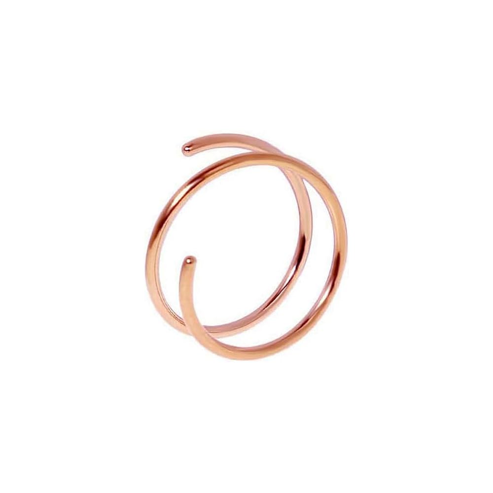 Double Nose Ring Hoop for Single Piercing Spiral Twist Nose Hoop for Women