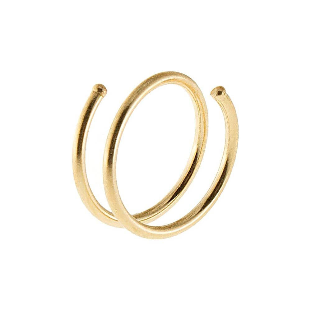 Double Nose Ring Hoop for Single Piercing Spiral Twist Nose Hoop for Women