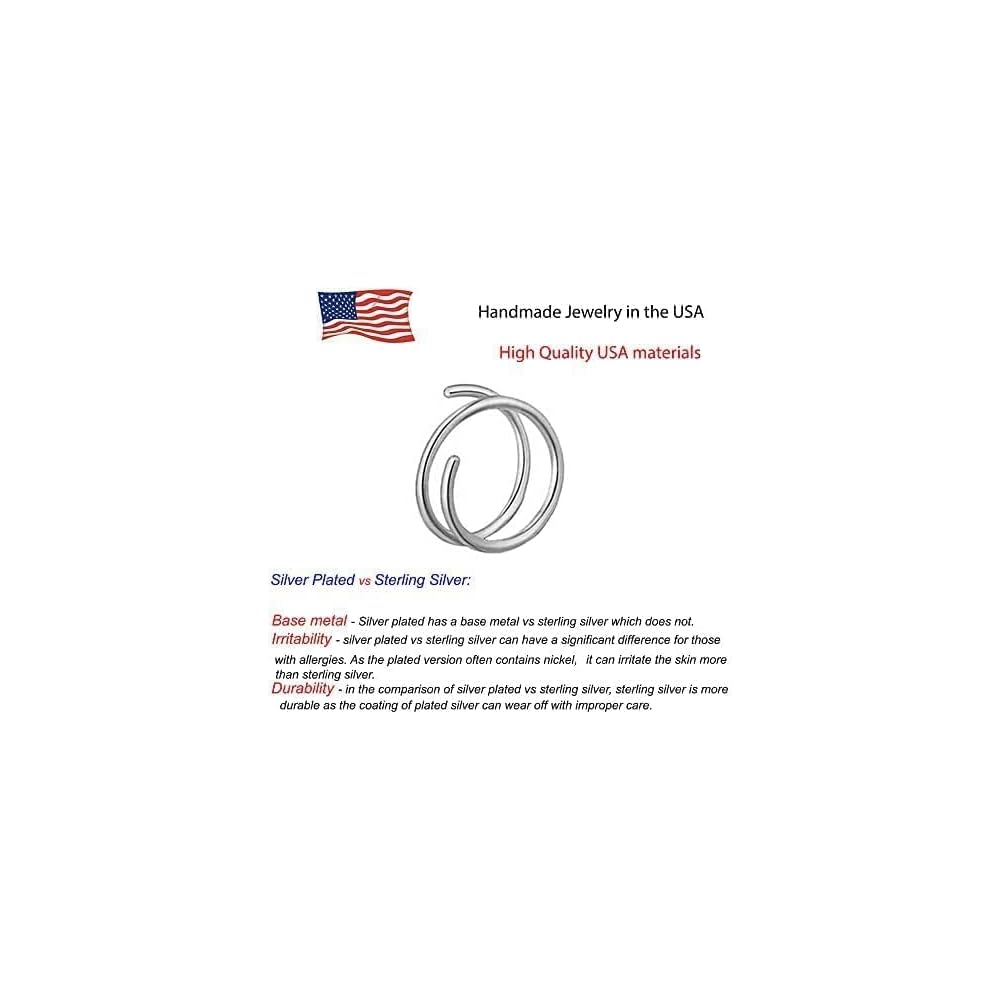Double Nose Ring Hoop for Single Piercing Spiral Twist Nose Hoop for Women
