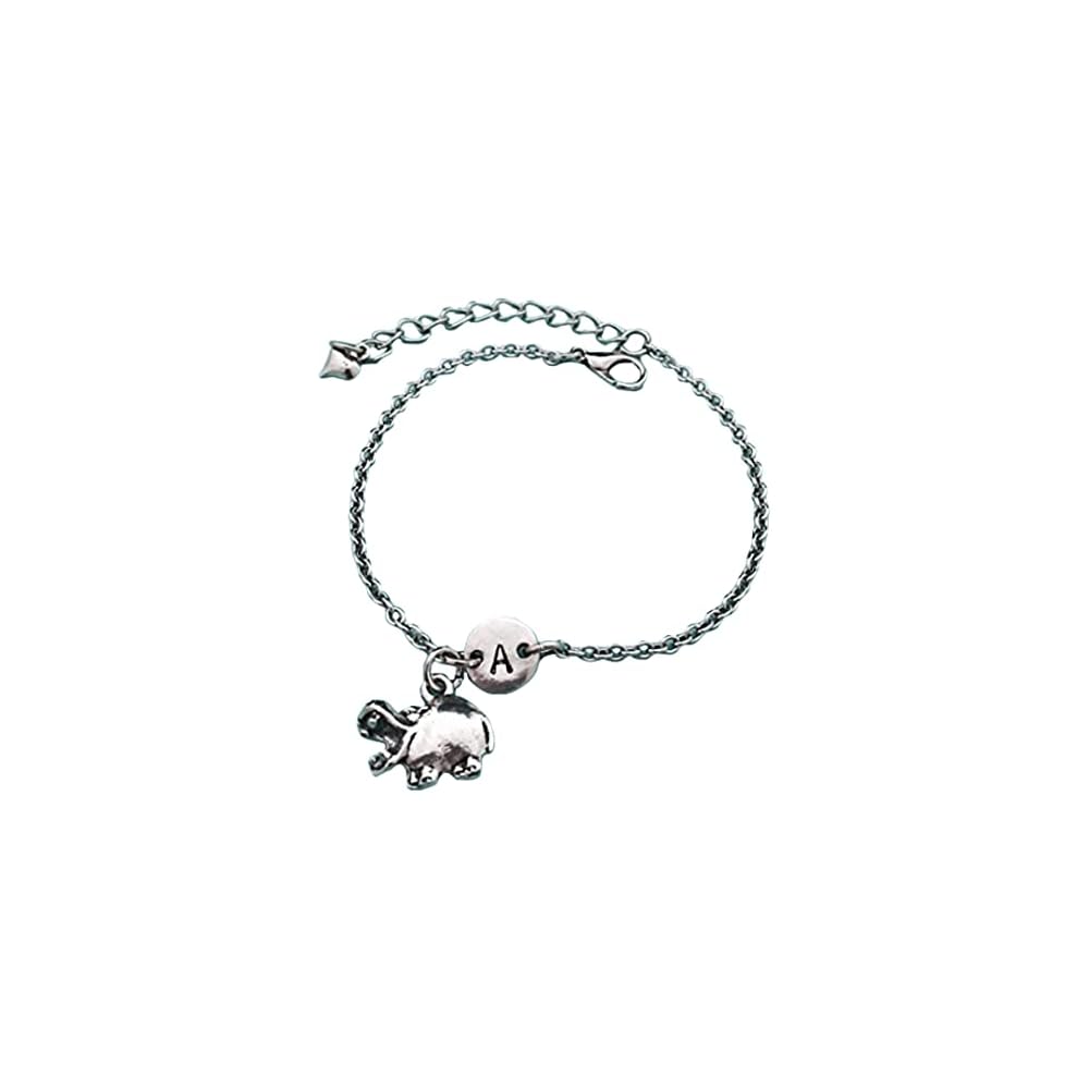 Hippo charm bracelet, hippo charm, adjustable bracelet, animal, personalized bracelet, initial bracelet, monogram