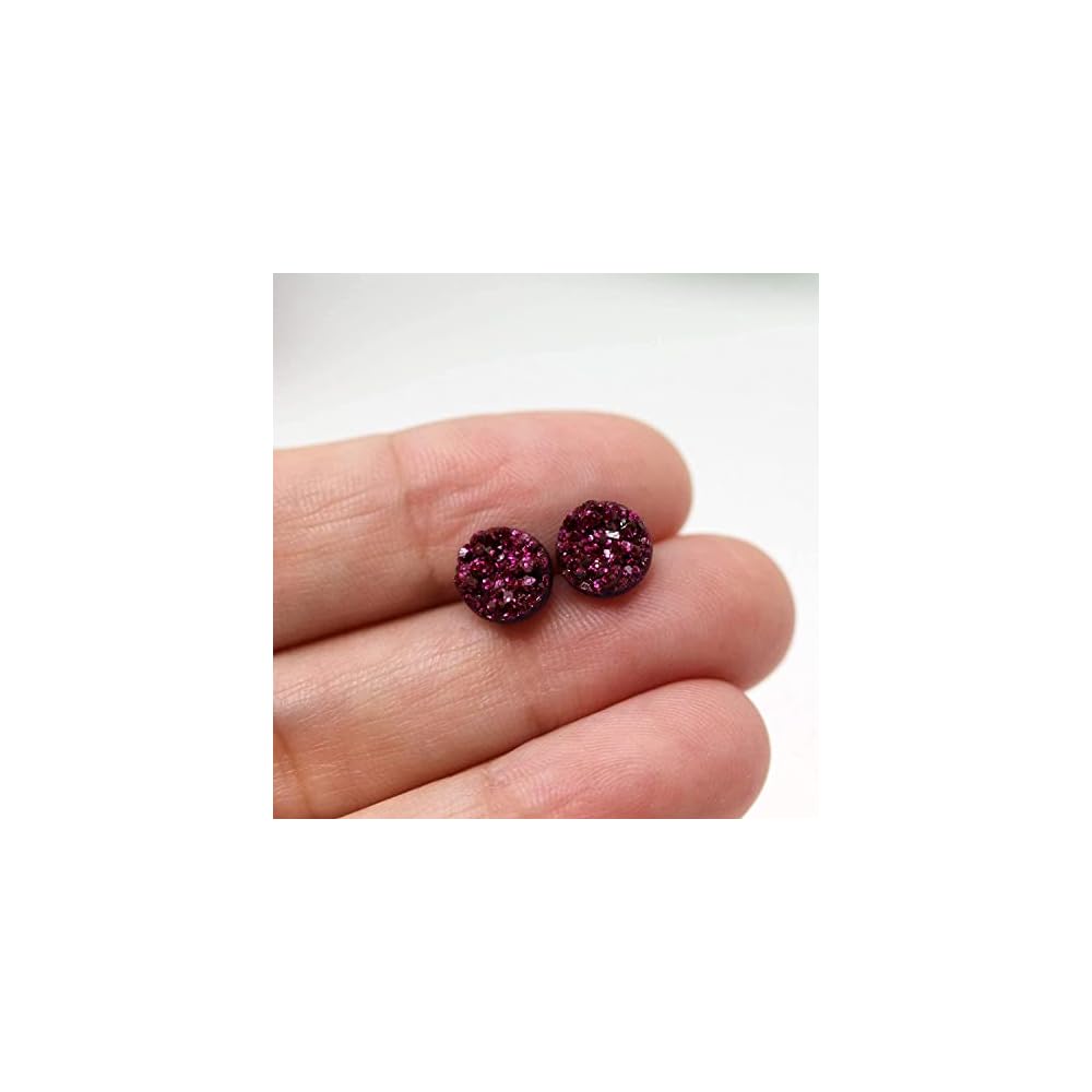 Faux Druzy Earrings on Hypoallergenic Plastic Posts 8mm