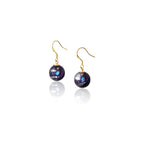 WEWDBY Handmade Cosmic Planet Art Earrings - Iridescent Hand-Mixed Resin Planet Design, 3D Metal Ring Surrounding, Lightweight & Hypoallergenic, Creative Jewelry for Women, Unique Gift for Sci-Fi & Art Enthusiasts