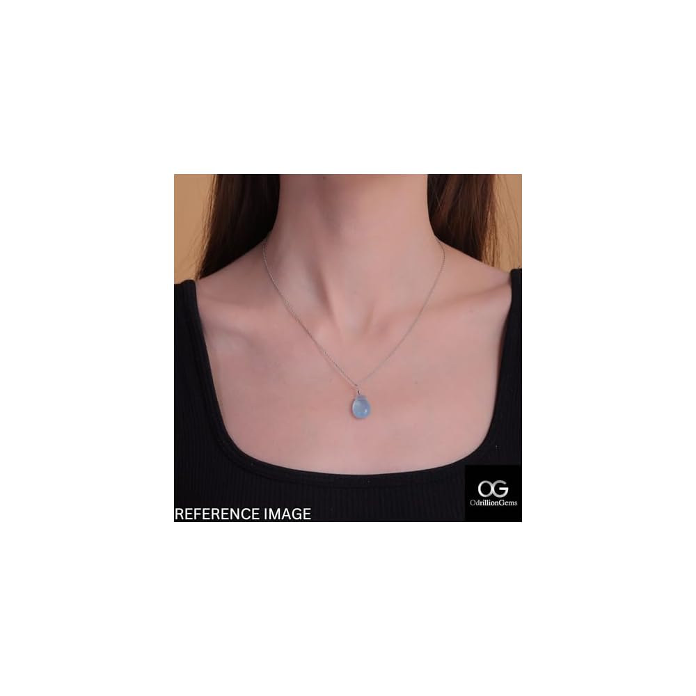 OdrillionGems 925 Sterling Silver Natural Gemstone Dainty Pendant Necklace