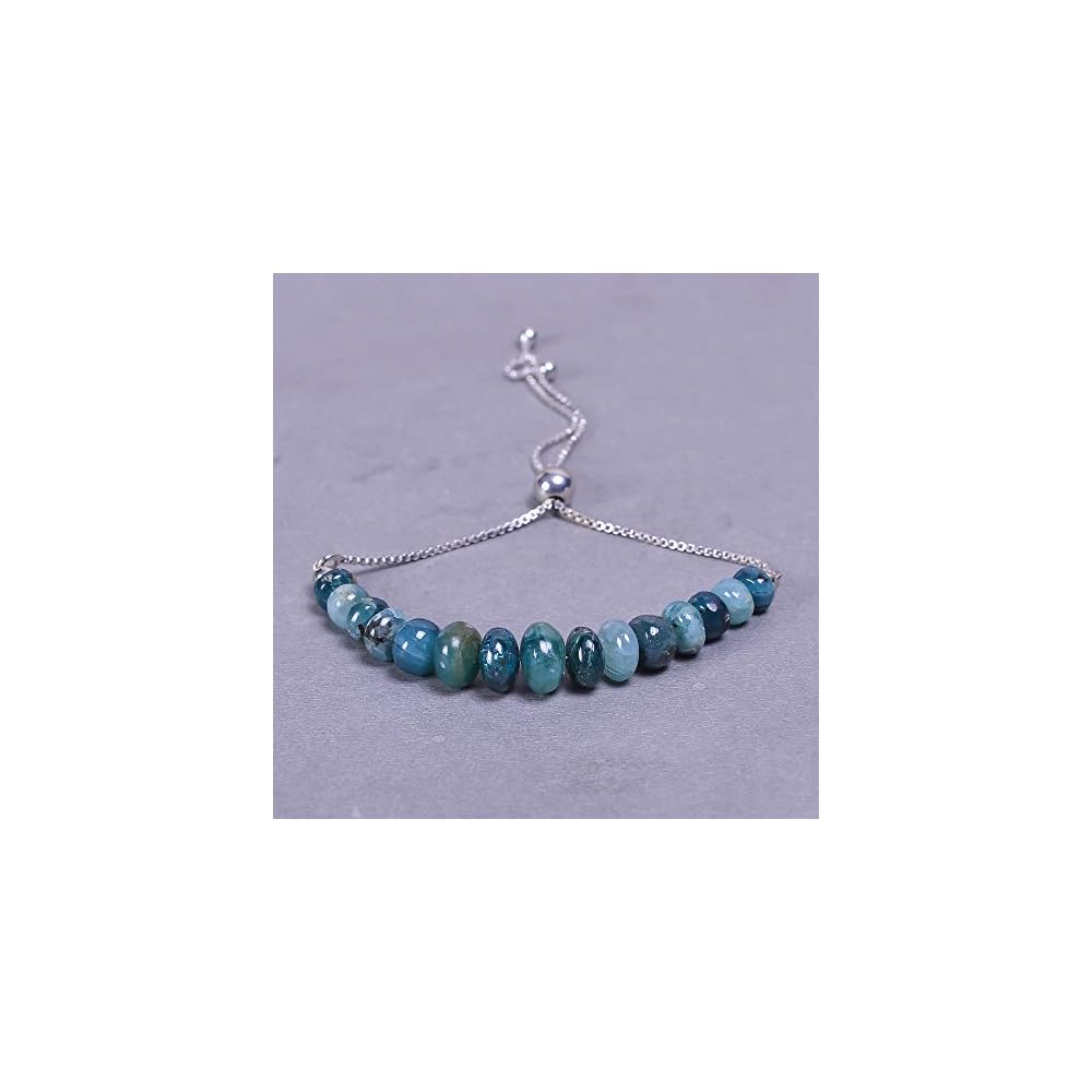 Extremely Rare Grandidierite Beads Bracelet in Sterling Silver 925, One for All