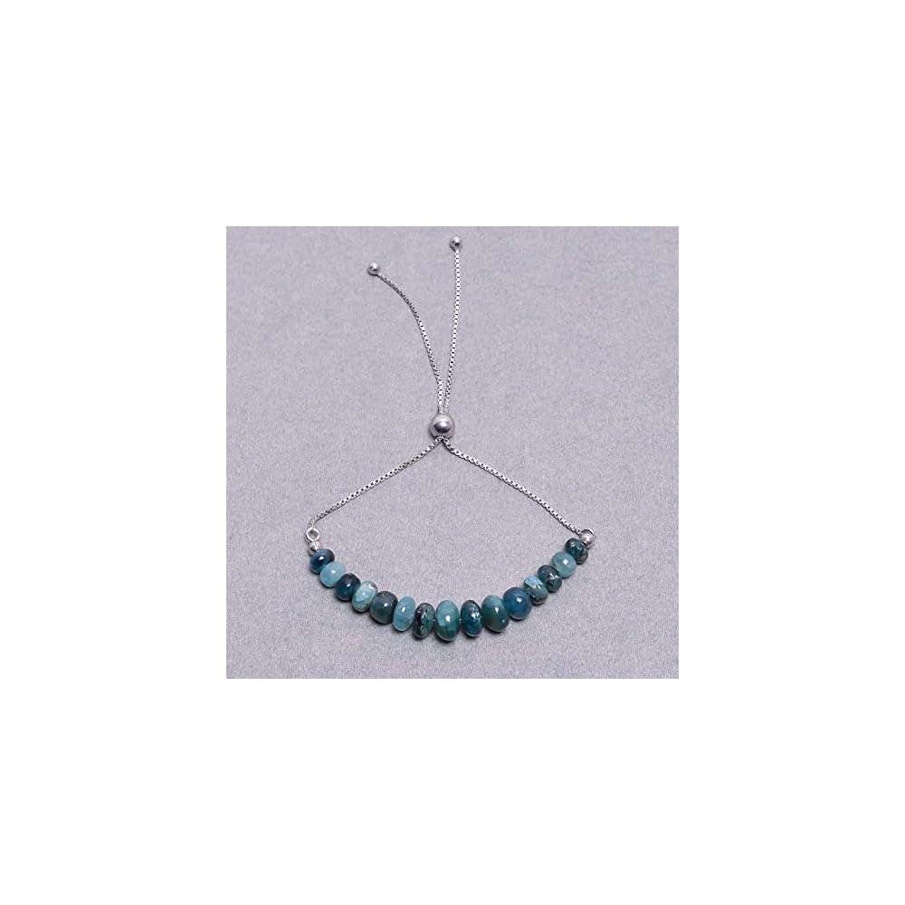 Extremely Rare Grandidierite Beads Bracelet in Sterling Silver 925, One for All