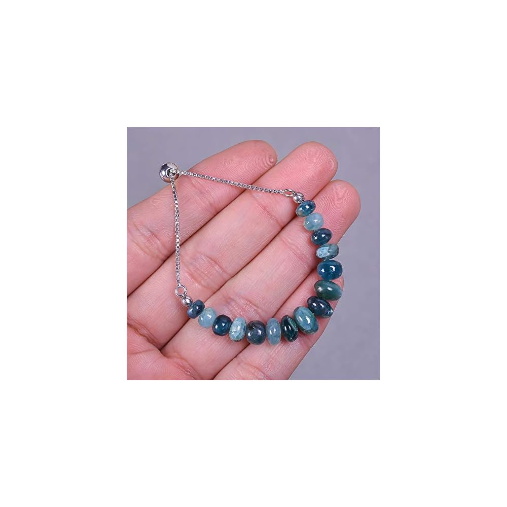 Extremely Rare Grandidierite Beads Bracelet in Sterling Silver 925, One for All