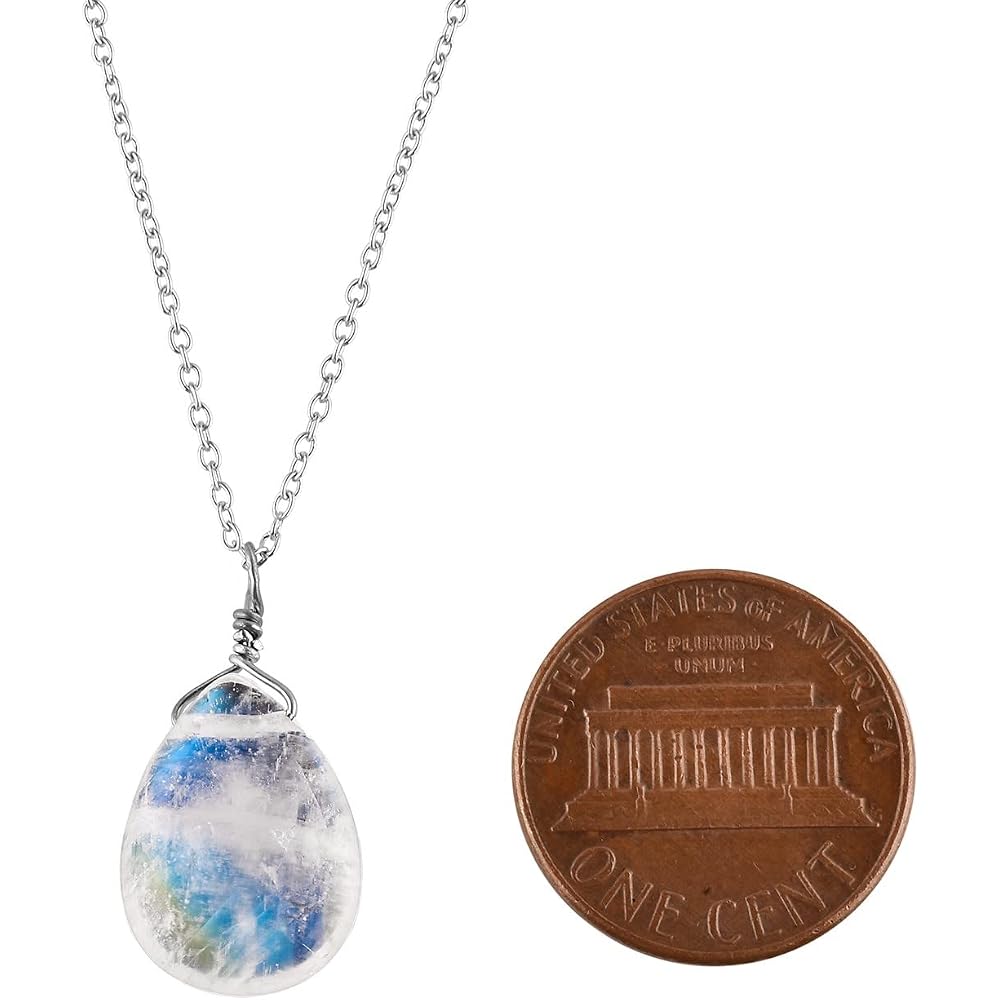OdrillionGems 925 Sterling Silver Natural Gemstone Dainty Pendant Necklace